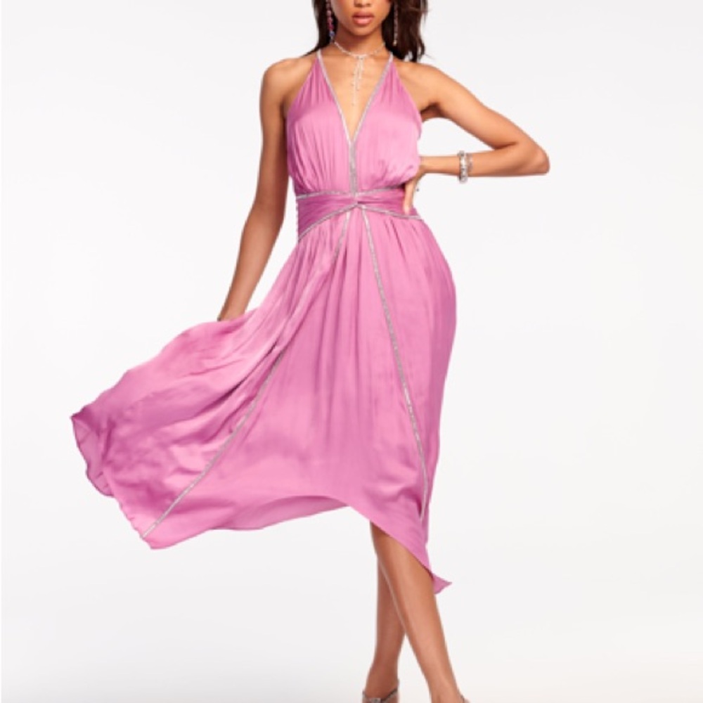 Ramy Brook Melanie Embellished Midi Dress in Gala Pink